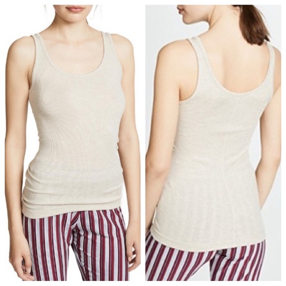 VINCE. Scoop Neck Tank Style # 132478 Cream Tan Oatmeal Color Tank Top Stretch S - Picture 1 of 7